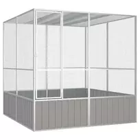 Paukščių narvas, pilkas, 213,5x217,5x211,5cm, plienas