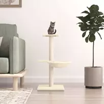 Draskyklė katėms su stovais iš sizalio, kreminės spalvos, 72cm