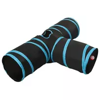 Tunelis katėms, 3 krypčių, juodas ir mėlynas, 90cm, poliesteris