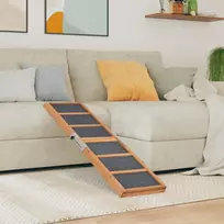 Rampa šunims, pilkos spalvos, 120x30cm, eglės medienos masyvas