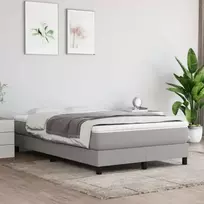 Lova su spyruoklėmis ir čiužiniu, pilka, 120x200cm, audinys