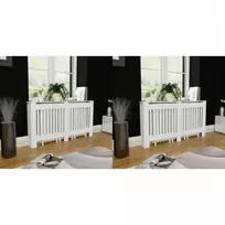 Radiatorių uždangalai, 2vnt., balti, 152cm, apdirbta mediena