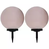 Saul. energ. įkr. LED lauko švies., 2vnt., 40cm, sfer., įv. sp.