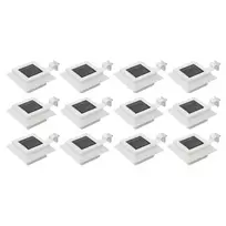 Saul. en. įkr. LED lauko švies., 12vnt., balt. sp., 12cm, kvad.