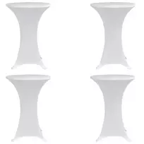 Staltiesės baro stal., 4vnt., baltos sp., 60cm skersm., įtemp.