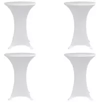 Staltiesės baro stal., 4vnt., baltos sp., 70cm skersm., įtemp.