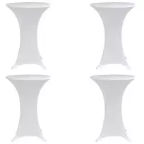 Staltiesė baro stal., 4vnt., baltos sp., 80cm skersm., įtemp.