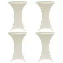 Staltiesės baro stal., 4vnt., krem. sp., 60cm skersm., įtemp.