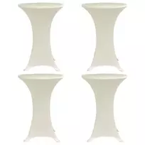 Staltiesės baro stal., 4vnt., krem. sp., 70cm skersm., įtemp.