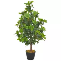 Dirbtinis augalas-lauramedis su vazonu, žalios spalvos, 90cm