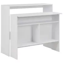 Baro stalas su 2 stalviršiais, baltos sp., 130x40x120cm