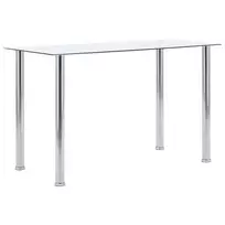 Valgomojo stalas, skaidrus, 120x60x75cm, grūdintas stiklas