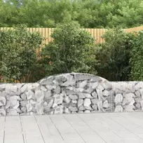 Išlenkti gabiono krepšiai, 12vnt., 300x30x60/80cm, geležis