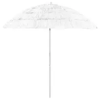 Paplūdimio skėtis, baltos spalvos, 240cm, havajietiško dizaino