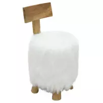 Taburetė, baltos spalvos, tikmedžio medienos masyvas