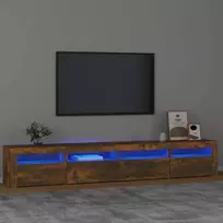 Televizoriaus spintelė su LED, dūminio ąžuolo, 240x35x40cm