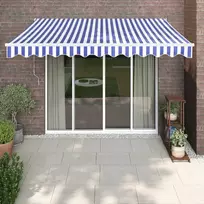 Automatinė ištraukiama markizė, mėlyna ir balta, 3x2,5m