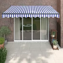 Automatinė ištraukiama markizė, mėlyna/balta, 3x2,5m