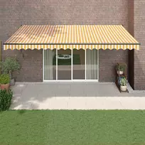 Automatinė ištraukiama markizė, geltona ir balta, 5x3m