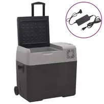 Šaltdėžė su ratukais ir adapteriu, juoda ir pilka, 30l, PP