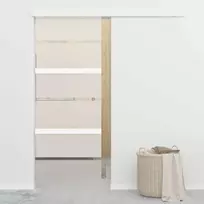 Stumdomos durys, sidabrinės, 76x212cm, aliuminis ir ESG stiklas