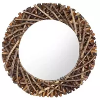 Sieninis veidrodis, 60cm, tikmedžio mediena, apskritas