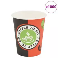 Vienk. kavos puodeliai, 1000 vnt., popieriniai, 240 ml (8 oz)