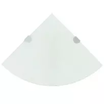 Kampinės lentynos, 2vnt., baltos, 25x25cm, stiklas
