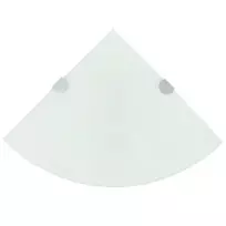 Kampinės lentynos, 2vnt., baltos, 35x35cm, stiklas