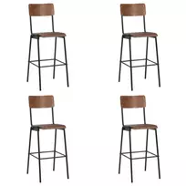 Baro taburetės, 4vnt., fanera ir plienas (2x280079)