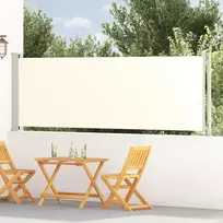 Ištraukiama šoninė kiemo pertvara, kreminės spalvos, 117x600cm