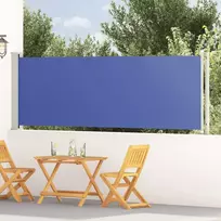 Ištraukiama šoninė kiemo pertvara, mėlynos spalvos, 117x600cm