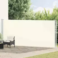 Ištraukiama šoninė kiemo pertvara, kreminės spalvos, 180x600cm