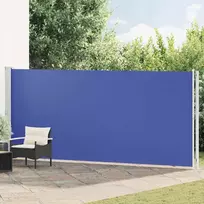 Ištraukiama šoninė kiemo pertvara, mėlynos spalvos, 180x600cm
