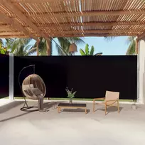 Ištraukiama šoninė pertvara, juodos spalvos, 220x1000cm
