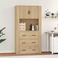Komoda, sonoma ąžuolo spalvos, apdirbta mediena
