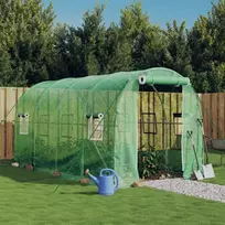 Šiltnamis su plieno rėmu, žalios spalvos, 4x2x2m, 8m²