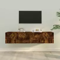 TV spintelių komplektas, 3 dalių, dūminio ąžuolo, mediena