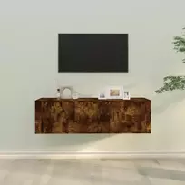 TV spintelių komplektas, 2 dalių, dūminio ąžuolo, mediena