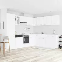 Virtuvės spintelių komplektas, Lyon, 14 dalių, baltos spalvos, MDP
