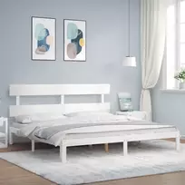 Lovos rėmas be čiužinio, baltas, 200x200cm, pušies masyvas