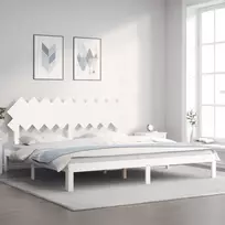 Lovos rėmas be čiužinio, baltas, 200x200cm, pušies masyvas