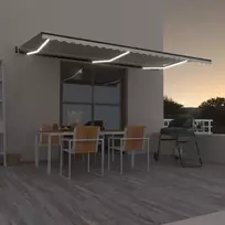 Automatinė markizė su LED/vėjo jutikliu, kreminė, 600x350cm