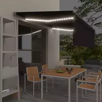 Markizė su uždanga/LED/vėjo jutikliu, antracito, 4,5x3m