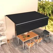 Rankiniu būdu ištraukiama markizė su uždanga, antracito, 5x3m