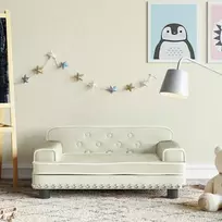Vaikiška sofa, kreminės spalvos, 70x45x30cm, aksomas