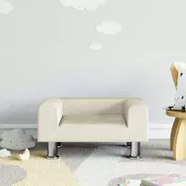 Vaikiška sofa, kreminės spalvos, 50x40x26,5cm, aksomas