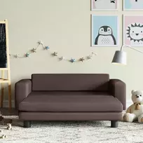 Vaikiška sofa su pakoja, ruda, 100x50x30cm, dirbtinė oda