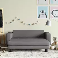 Vaikiška sofa su pakoja, pilka, 100x50x30cm, dirbtinė oda