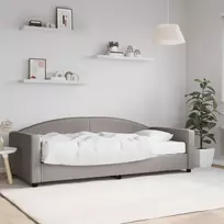 Lova su čiužiniu, taupe spalvos, 90x200cm, audinys